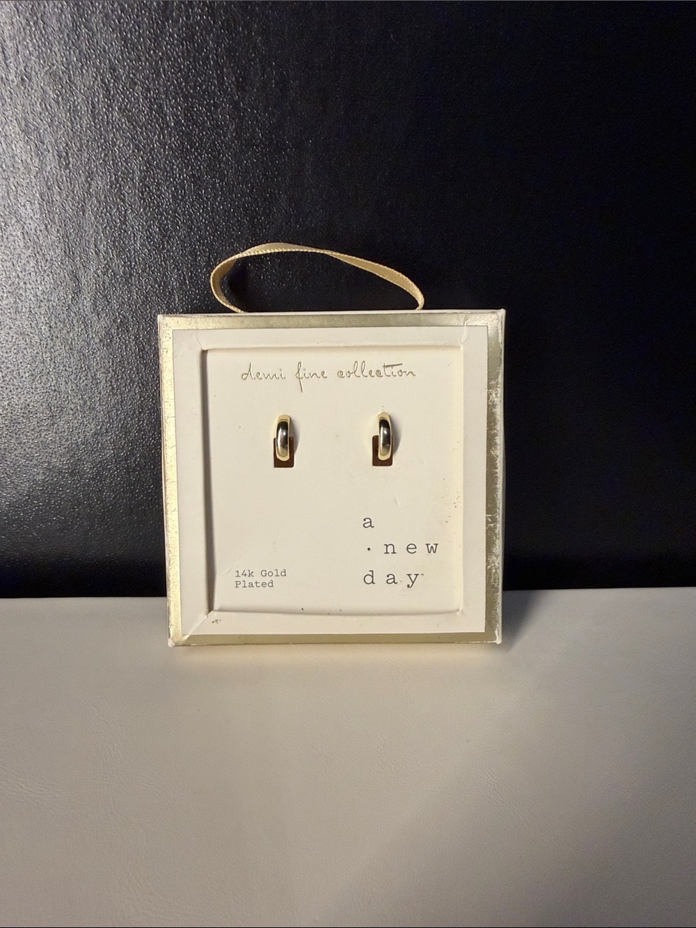 NWT A New Day 14K Gold Plated Huggie Hoop Earrings - Gift Boxed